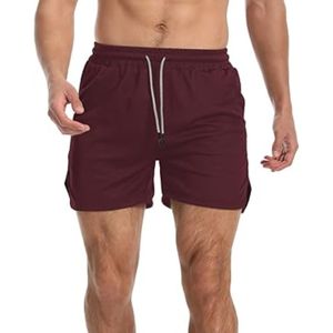 Red Swim <b>Trunks</b> With Quick Dry Fabric For Beach Wear Sportswear Workout Gym Running Activewear Polyester Summer - Product Image 4