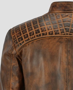 เสื้อแจ็คเก็ตหนังฤดูหนาวคุณภาพสูงสำหรับผู้ชายและผู้หญิง ทรงเข้ารูป นุ่ม ทนทาน หนังแท้ โลโก้ด้านหน้า สไตล์สตรีทแวร์ เสื้อคลุม - Product Image 6