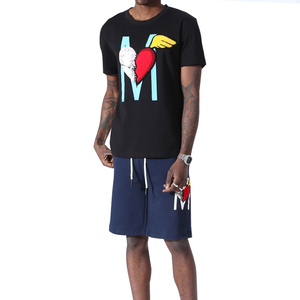 Wholesale Customized Logo Style Plus Size Men's Short <b>Set</b> Cotton Polyester Made Breathable Men <b>Twin</b> <b>Sets</b> - Product Image 1