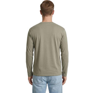 Camiseta Casual de Manga Larga de Algodón Premium para Hombre, Cuello Redondo, Logotipo Personalizado, Ropa Urbana, OEM, Marca Privada, Venta al Por Mayor - Product Image 4