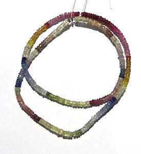 Collier de perles facettées en saphir multicolores naturels, perles en pierre précieuse bleue véritable, perles en vrac pour bijoux fins, vente en gros - Product Image 5