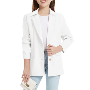 High Quality Long Sleeve Notched Lapel Custom School Uniform Youth Formal Suit Coat <b>Girls</b> <b>Blazer</b> <b>Jacket</b> - Product Image 5