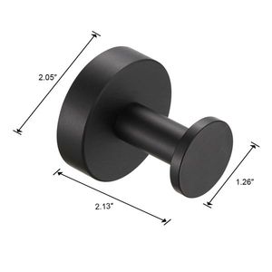Gancio appendi asciugamani nero opaco con base rotonda e montaggio a vite per cucina, confezione da 2 pezzi - Product Image 6