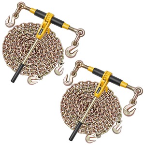 Chain Load Binder, 5/16" Tie Down Kit w/ 7100LBS Working Load Capacity and Two Grab <b>Hooks</b>, Includes (4) Ratchet Binders - Product Image 5