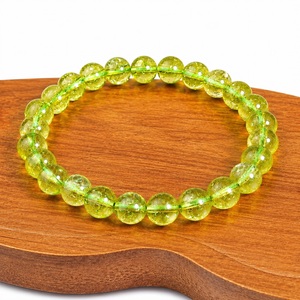 Natural Peridot 8mm Round Beaded Stretch <b>Bracelet</b> <b>Healing</b> Crystal Gemstone <b>Bracelet</b> Leo Virgo Birthstone Lucky Energy Jewelry - Product Image 1