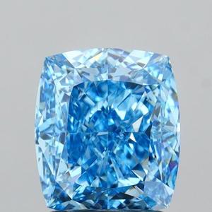 Diamant de laboratoire CVD de 1,84 ct, taille coussin, bleu vif fantaisie, pureté VVS2, certifié IGI, pour la fabrication de bijoux - Product Image 1