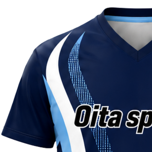 Navy Blue White Sublimated Volleyball Jersey Short Sleeve Sports Shirt Team Athletic Wear Match Training Competition Apparel - Product Image 3