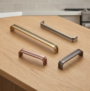 Manija de Gabinete Moderna de Lujo de Latón Sólido Premium, Acabado Negro Grafito SS, Herrajes para Muebles de Cocina y Cajones, Venta al por Mayor a Granel - Product Image 2