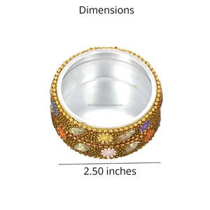 Boîte à bijoux artisanale en laque pailletée pour emballage de mariage de luxe, boîte à bijoux dorée durable en laque pailletée pour cadeau - Product Image 3