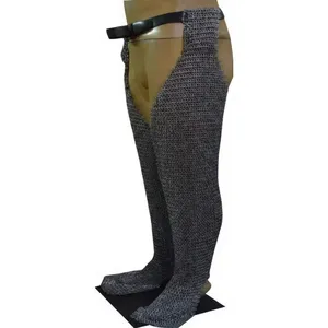 Armadura de Pierna Medieval de Anillas de Acero Suave con Remaches Planos, Hecha a Mano, para Protección Histórica de Caballeros - Product Image 1
