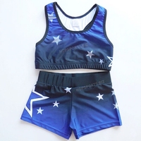 Conjunto de Uniforme de Animadoras con Top Corto y Pantalones Cortos, Logotipo del Equipo Personalizado, Ropa de Práctica de Baile, Conjunto de Uniforme de Animadoras con Top Corto y Pantalones Cortos