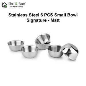 6 PCS Small <b>Stainless</b> <b>Steel</b> <b>Bowls</b> with Signature Matt Finish Premium Quality Product - Product Image 4