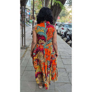 Une pièce longue à couches en pur coton orange - Product Image 2