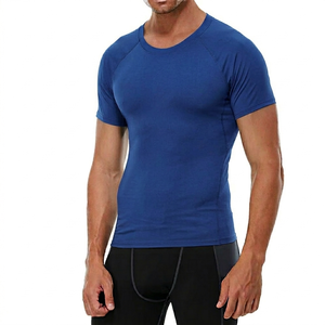 Camiseta Deportiva de Manga Corta para Hombre, Cuello Redondo, Secado Rápido, Corte Ajustado, Color Sólido, Tejido de Punto, Largo Regular - Product Image 1