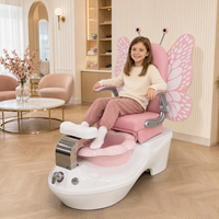 Fauteuil de pédicure pour enfants style direct usine, chaise de pédicure commerciale pour salon de beauté avec bassin, lumière LED et jet de massage