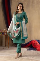Ensemble Kurti et pantalon en soie dorée scintillante avec broderie multi-fils, vêtements ethniques indiens haut de gamme pour l'exportation