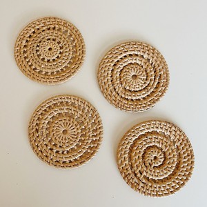 Luxury rattan drink coaster hand-made teacup <b>trivet</b> coasters woven natural saucer decor dinnerware - Product Image 5