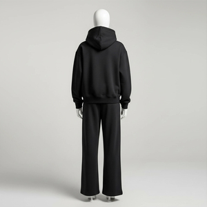 Survêtement décontracté 100 % coton, streetwear et sportswear, vente en gros, personnalisé, pour homme, avec sweat à capuche oversize et pantalon baggy épais - Product Image 4