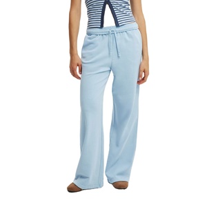 Customized Design High Waist Wide Leg Casual Jogger Track Pant Baggy Sweat Pants for Women Fleece - Product Image 1