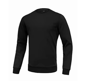 เสื้อสเวตเชิ้ตคอกลมสีดำสำหรับผู้ชาย ผ้าโพลีเอสเตอร์/คอตตอน หนัก 240 กรัม ทรงโอเวอร์ไซส์ ผ้าฟลีซเนื้อนุ่ม  แบบเรียบ  รับสกรีนโลโก้ ขายส่ง - Product Image 5