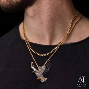 Adler Moissanit Anhänger Halskette Silberbeschichtetes Messing Vogel-Charm Flügel Steineinlage Geschenk Schmuck - Product Image 5