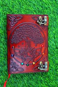 Cuaderno de Cuero Genuino Hecho a Mano de Primera Calidad con Páginas Recargables para Escribir y Dibujar, Cuaderno de Cuero 7 Stone Tree - Product Image 2