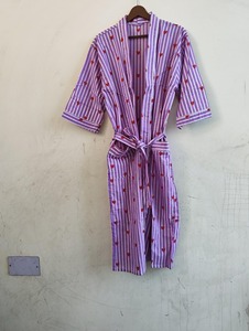 Vêtements de détente légers pour l'été, robe kimono en coton à imprimé cœur - Product Image 4