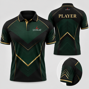 เสื้อทีมดาร์ทสั่งทำขายส่ง แบบยั่งยืน เป็นมิตรกับสิ่งแวดล้อม ระบายอากาศได้ดี ผลิตจากโพลีเอสเตอร์ 100% พิมพ์ลายแบบซับลิเมชั่น - Product Image 1