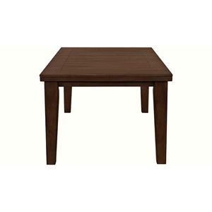 Tavolo da Pranzo Rettangolare Contemporaneo con Prolunga da 18 Pollici, in Legno Massello con Finitura Marrone e Piedi a Blocco Affusolato per Sala da Pranzo Moderna - Product Image 3