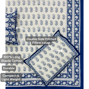 Luxury Classic Jaipuri Hand <b>Block</b> Printed Premium Cotton 200TC 3-Piece Durable Machine Washable Bedsheet Set King Size Home use - Product Image 3