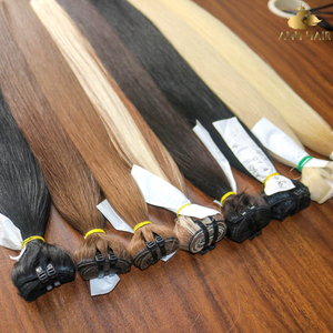 Cheveux vierges doublement étirés pour tressage, 100% humains vietnamiens, double trame machine, multicolores, noir naturel, brun, blond - Product Image 4