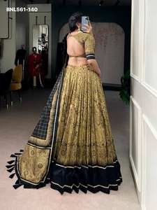 Colección Premium de Lehenga-Choli y Dupatta con estampado Kalamkari en seda Tussar de aspecto elegante, del último diseño, fabricado en Surat. - Product Image 5