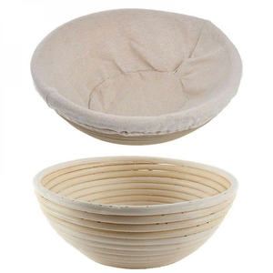 Cesta ovalada de ratán natural para fermentación de masa de pan artesanal, para hornear y suministros de panadería - Product Image 2