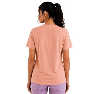 Manufacturer Custom <b>Peach</b> Pink Womens TShirt With Custom Logo Short Sleeve Round Neck Casual <b>Top</b> Soft Fabric Summer Fashion Wear - Product Image 2
