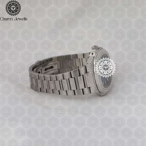 Charm_Jewells Luxury Stainless Steel Round Mechanical <b>Watch</b> Analog Dial Sapphire Crystal <b>Diamond</b> Bezel Folding Clasp Women - Product Image 3