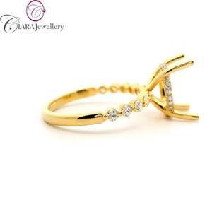 NOUVEAU MODÈLE Bague de fiançailles Au750 blanc/jaune/or rose et deux tons avec monture ovale en diamant naturel 3.50CT/10.5x8.5mm - Product Image 4