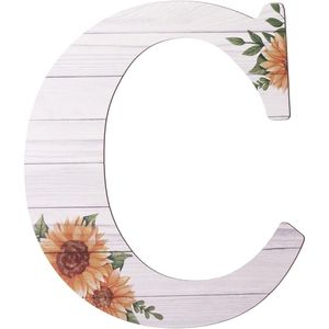 Insegne da Parete in Legno Rustico da 12 Pollici, Decorazioni con Lettere in Legno e Girasole per Soggiorno, Decorazione Murale - Product Image 1