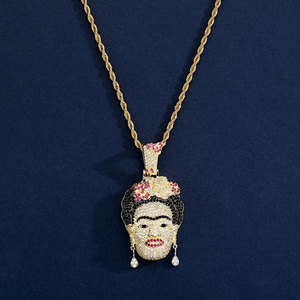 Colgante de Moissanita de Plata 925 de Alta Calidad Personalizado, Joyería Hip Hop, Colgante de Calavera Pirata con Diamantes de Moissanita - Product Image 5