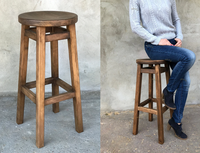 Tabouret de bar très vendu, siège marron, base en étain, style design industriel pour salle à manger, extérieur, hôtel, bar à domicile, chambre