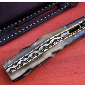 Cuchillo de Caza de Acero de Damasco con Hoja de Punta Caída y Mango Tallado, Cuchillo de Supervivencia para Exteriores, 1 Hoja Incluida - Product Image 6