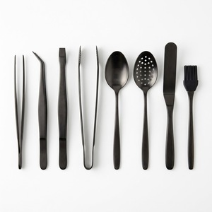 Ensemble d'ustensiles en acier inoxydable 8 pièces, outils de cuisine robustes en acier inoxydable pour la présentation des aliments, lavage à la main uniquement, utiles pour les chefs - Product Image 4