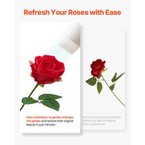 Rose Rosse in Schiuma Effetto Reale, 500 Pezzi, Steli Finti per Bouquet da Sposa Fai-da-Te - Product Image 5