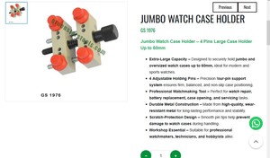 Jumbo Watch <b>Case</b> Holder 60mm 4 Pin Adjustable Jewelry Making Tool Watch Repair Holder | Item No GS-1976 - Product Image 3