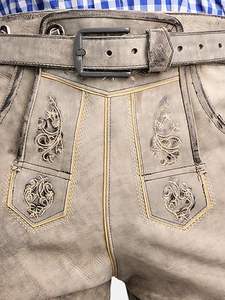 Pantalones Cortos de Cuero Bávaros de Alta Calidad al por Mayor, 100% Algodón Sólido, con Logotipo Personalizado, de Secado Rápido, Tradicionales, para Hombre, para el Oktoberfest - Product Image 4