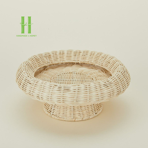 Best Selling Customizable Eco-Friendly Boho Rattan Tray Basket Bowl Storage Serving Food <b>Container</b> Made in Vietnam Factory HNH - Product Image 4