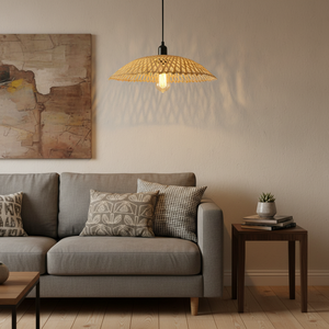 Minimalist Bamboo Lampshade Hanging <b>Light</b> <b>Cover</b> for Modern Home Decor Home Decor Handmade Eco-friendly Indoor Lighting - Product Image 2