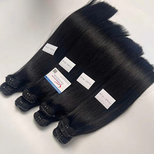 Listo para enviar Extensiones de trama recta de hueso de pelo crudo vietnamita Doble dibujado Disponible en stock Negro natural - Product Image 5