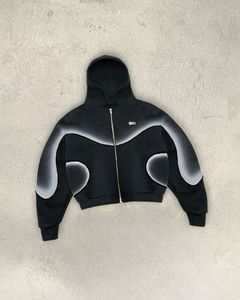 Masque cagoule Cyberpunk noir et sweat à capuche court zippé unisexe en molleton 100% coton 350 GSM, coupe oversize, produits en gros - Product Image 2