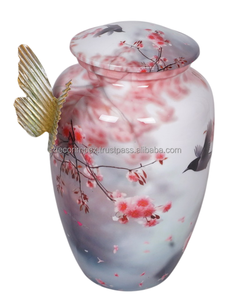 Urne funéraire décorative antique en métal de qualité supérieure Urne commémorative durable avec design poli au prix de gros - Product Image 2