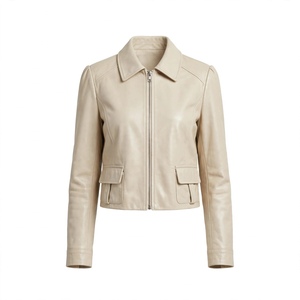 HIGH QUALITY WOMENS <b>LEATHER</b> <b>BLAZER</b> - Product Image 3